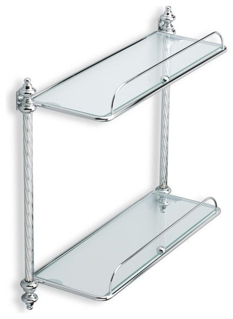 Double Glass Bathroom Shelf, Chrome