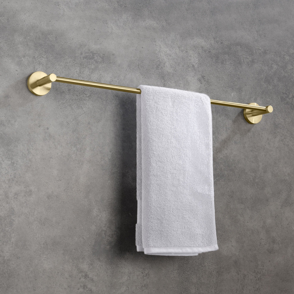 Circular 24" Bathroom Towel Bar KBA1404, Brush Gold