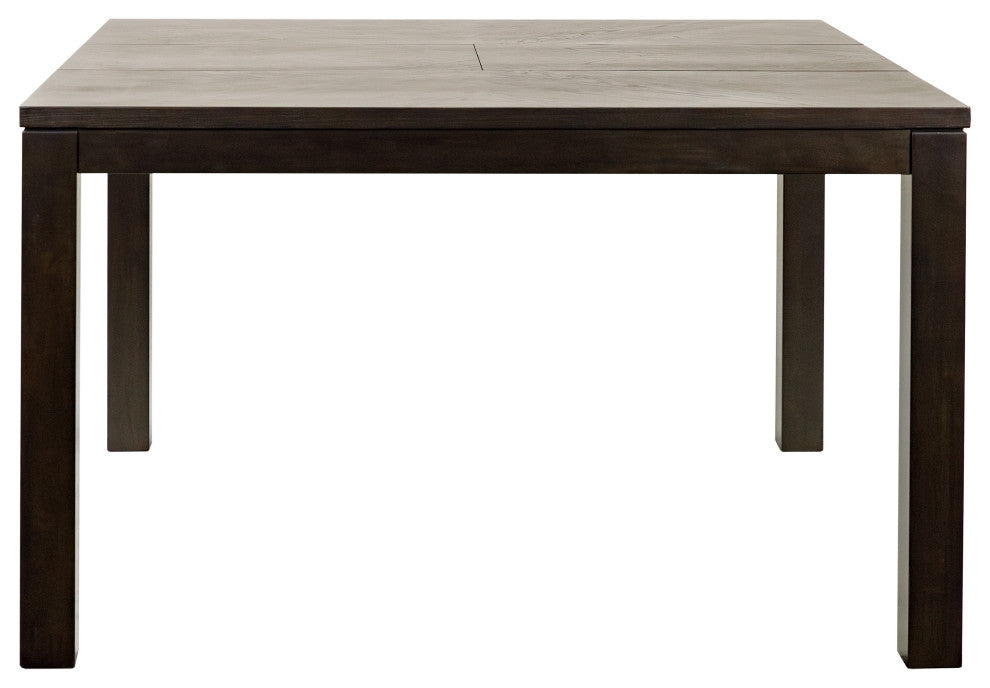 Modern Wood Rectangular Extension Kitchen Dining Table and 6-Chairs, Black