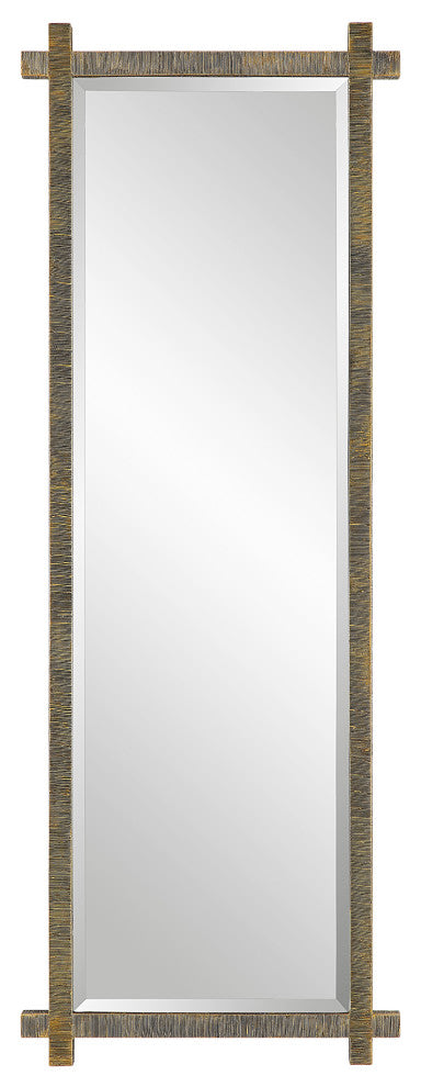 Uttermost Abanu Ribbed Gold Dressing Mirror