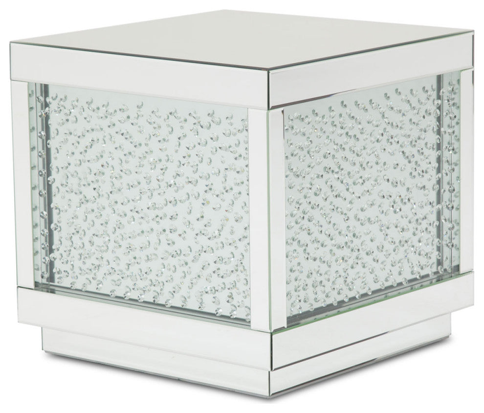 Montreal Block End Table With Crystals