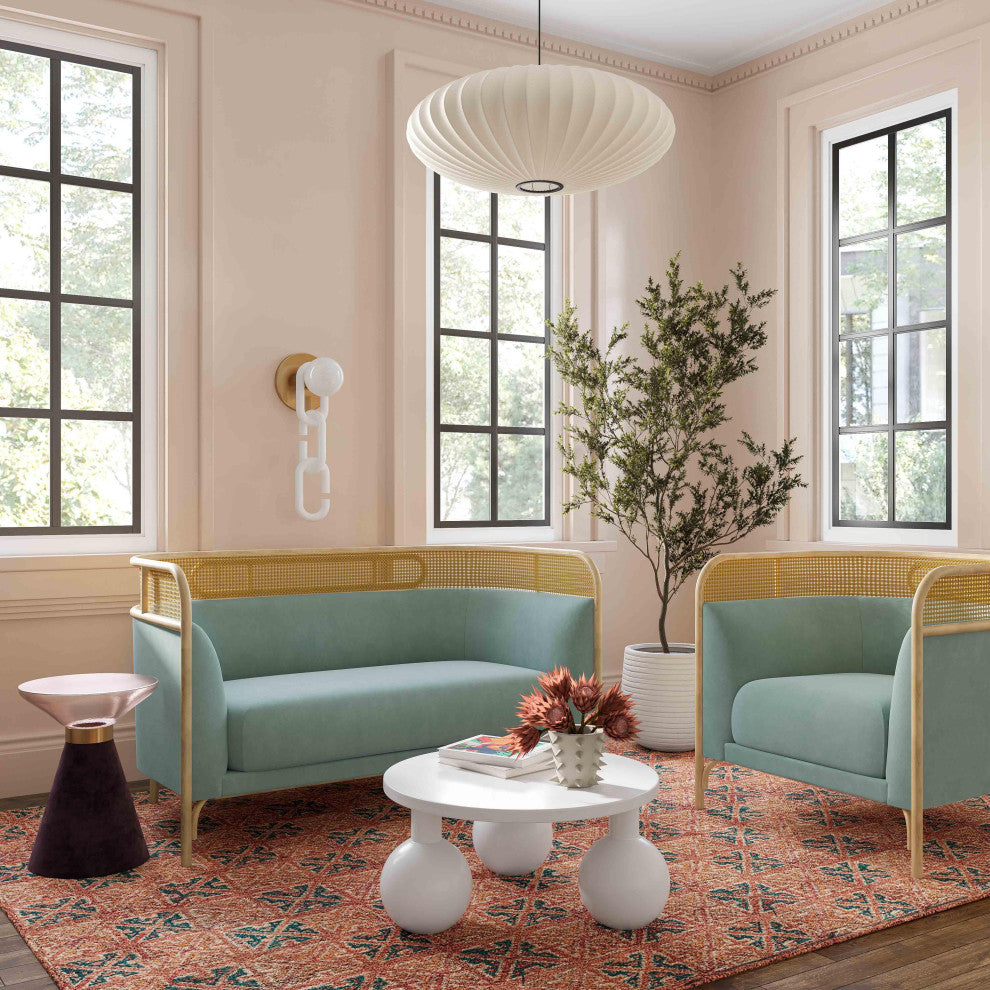 Desiree Ocean Blue Velvet Accent Chair