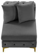Tremblay Velvet Upholstered Armless Chair, Grey