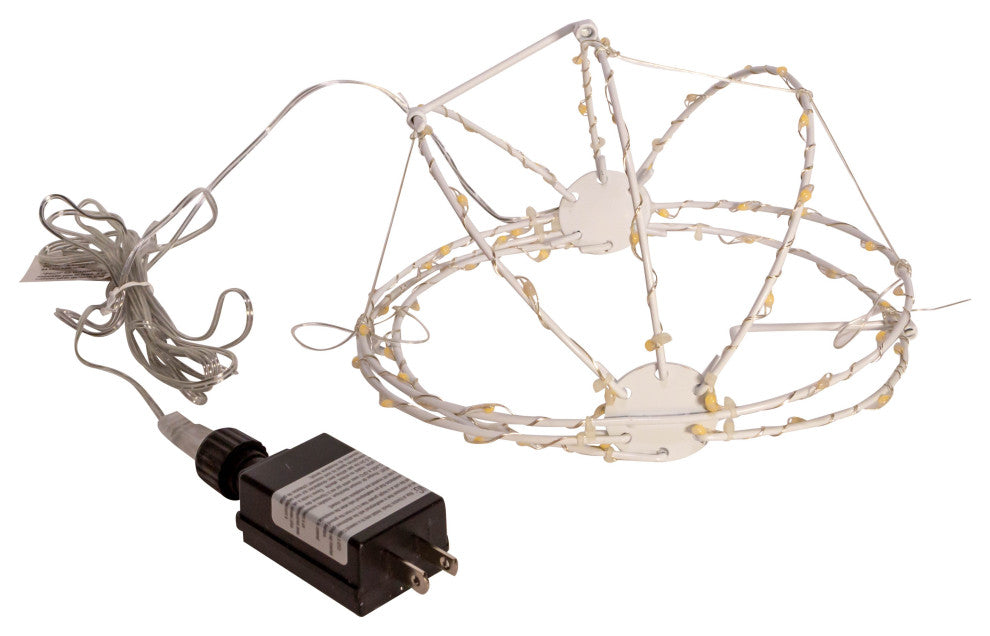 8" Warm White LED Foldable Metal Sphere