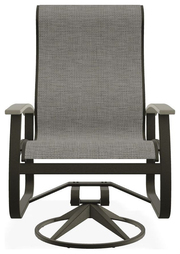 Belle Isle Sling Outdoor Swivel Rocker, Burke/Storm