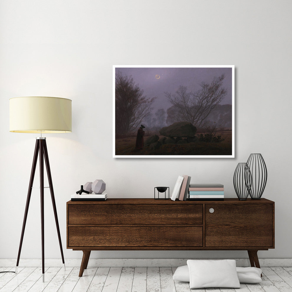 "A Walk at Dusk" Digital Paper Print by Caspar David Friedrich, 50"x38"