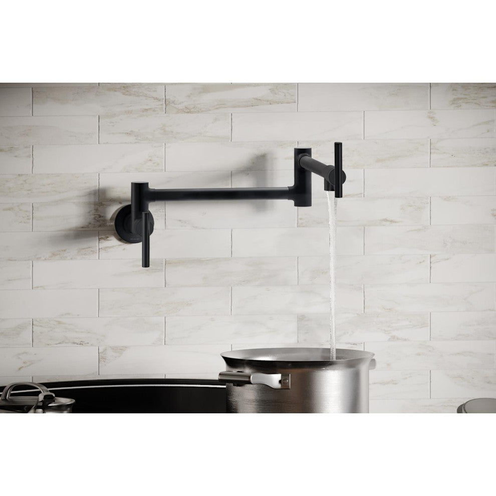 LKAV4091MB Elkay Avado Wall Mount Single Hole Pot Filler Kitchen Faucet