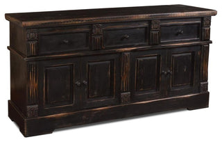 Eboni 4 Door / 3 Drawer Sideboard - Black