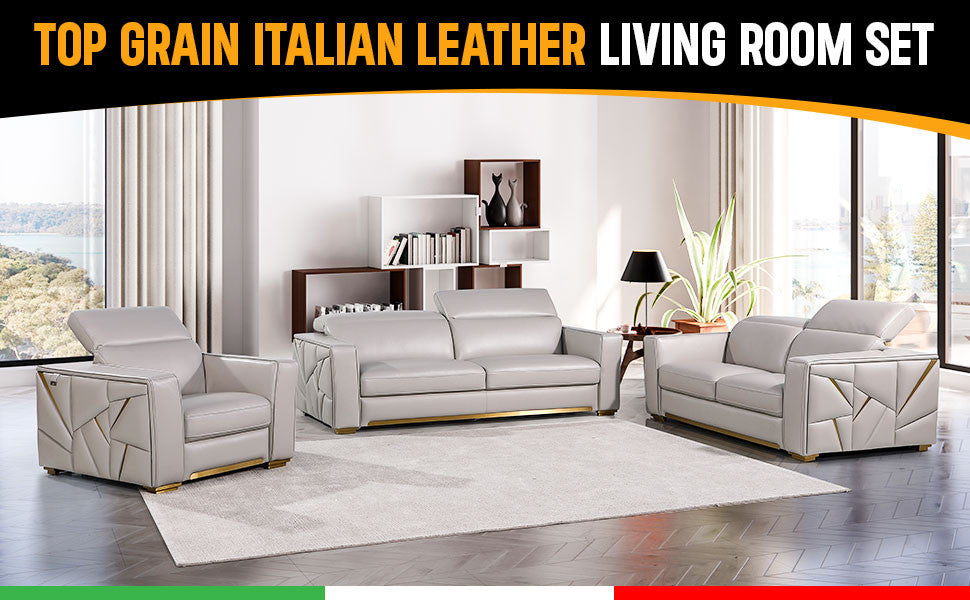 Carlo Top Grain Italian Leather  Loveseat