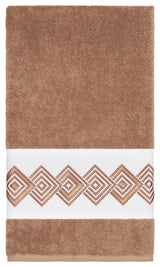 Linum Home Textiles Noah Embellished, Latte, Bath Towel, Single