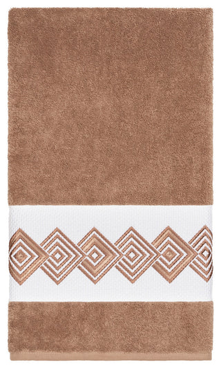Linum Home Textiles Noah Embellished, Latte, Bath Towel, Single
