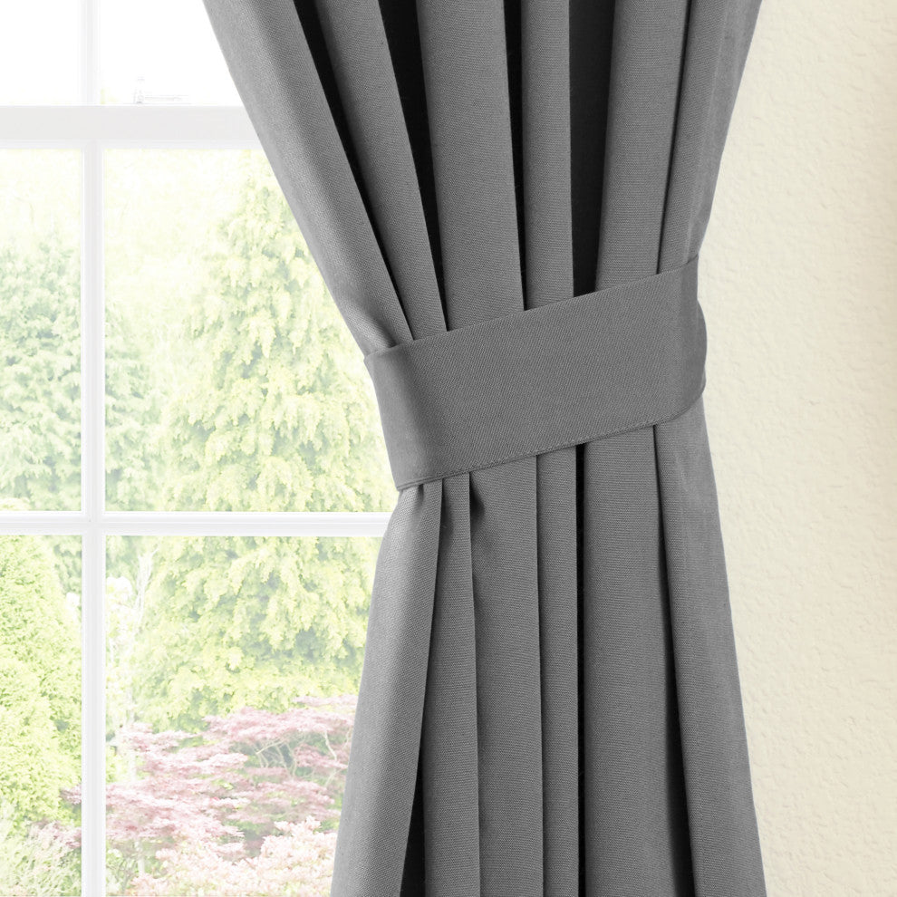 Blazing Needles 108"x52" Twill Curtain Panels, Set of 2, Steel Grey