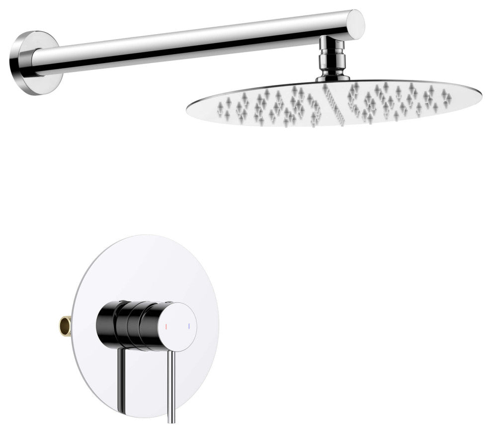 Circular Single Function Shower System, Rough, Valve, Chrome