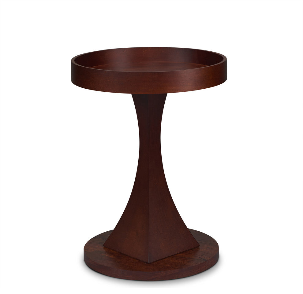 Brandon Pedestal End Table, Walnut