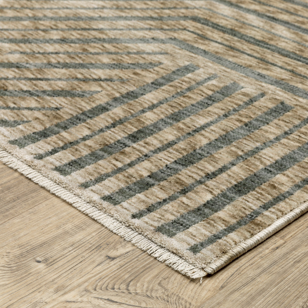 Oriental Weavers Echo ECH01 Geometric Rug, Beige, 3'3"x5'