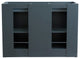 48" Double Sink Vanity, Dark Gray Finish With White Carrara Marble