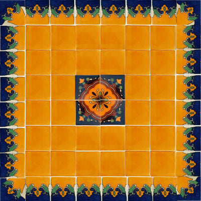 4.2x4.2 9 pcs Yellow Talavera Mexican Tile