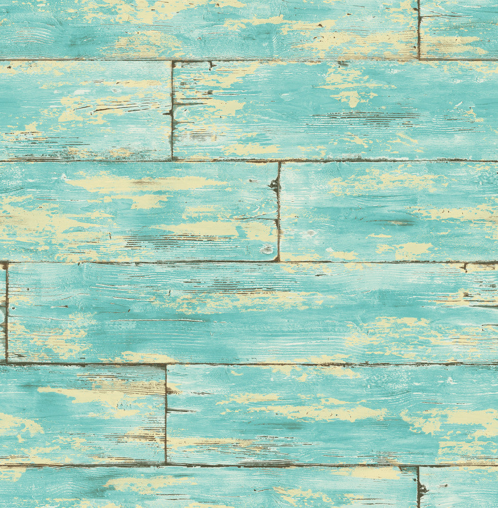 Shipwreck Aquamarine Wood Wallpaper Bolt