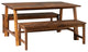 Solid Acacia Wood 3-Piece Chevron Picnic Dining Set - Dark Brown