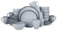 Stone Lain Tina Stoneware 32 Piece Dinnerware Set, Blue and Grey
