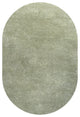 Haze Solid Low-Pile Runner Rug, Green, 3 X 5 Oval