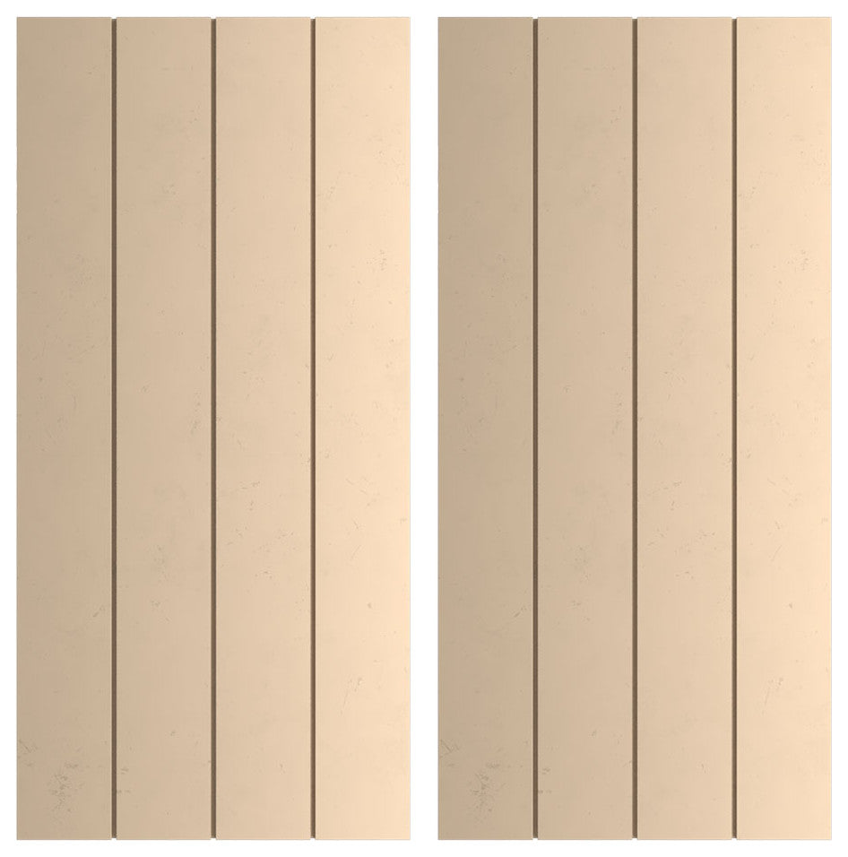 Rustic 4 Board Joined B-N-B Faux Wood Shutters, Smooth, 22x54"