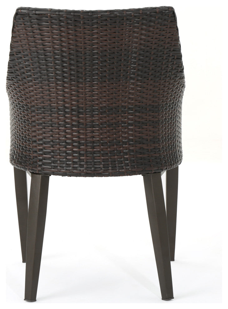 GDF Studio 3-Piece Hennry Outdoor Wicker Round Bistro Set With Cushions
