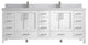 Malibu 84 Double Sink Bath Vanity in White  2" Calacatta Nuvo