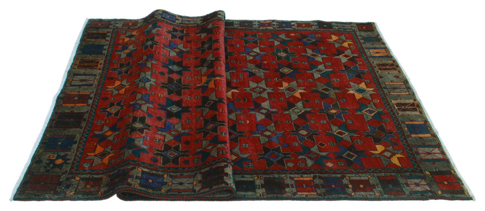 Fine Vintage Distressed Dulce Red Rug
