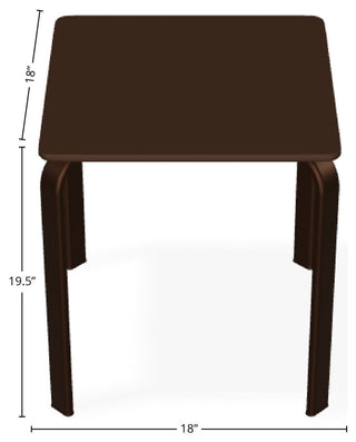 18" Square Marine Grade Outdoor End Table, Kona