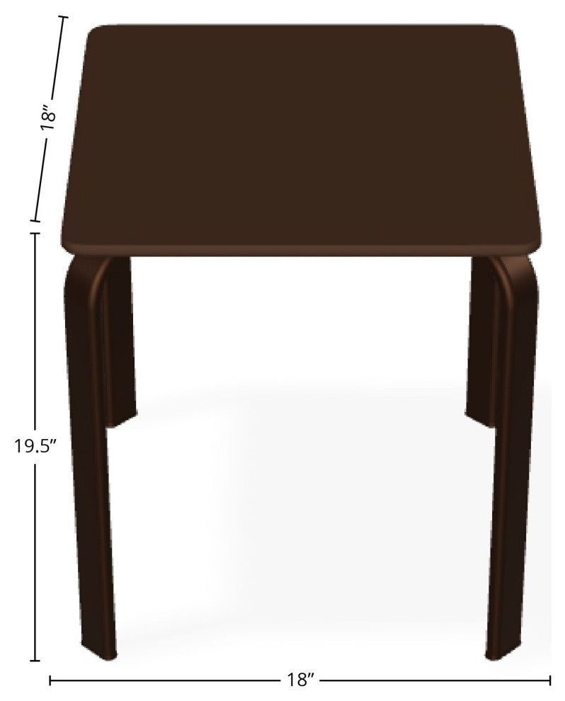 18" Square Marine Grade Outdoor End Table, Kona