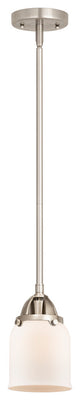 Small Bell Mini Pendant, Brushed Satin Nickel, Matte White, Matte White