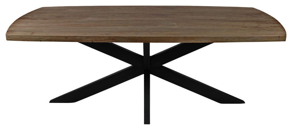 Redondo Dining Table With Mango Wood Top and Iron Legs