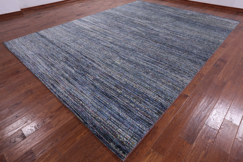 9' 11" X 13' 6" Hand Knotted Persian Gabbeh Wool and Silk Rug Q8600