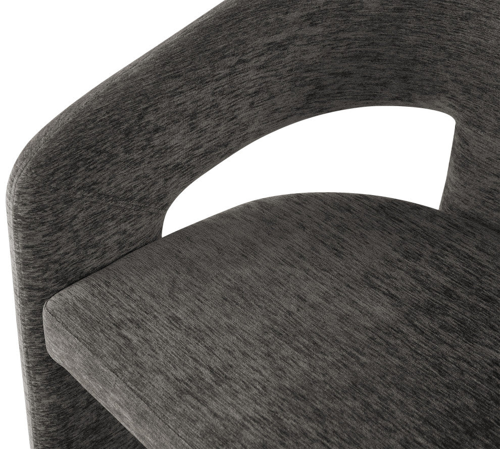 Rendition Plush Fabric Upholstered Dining Chair, Grey