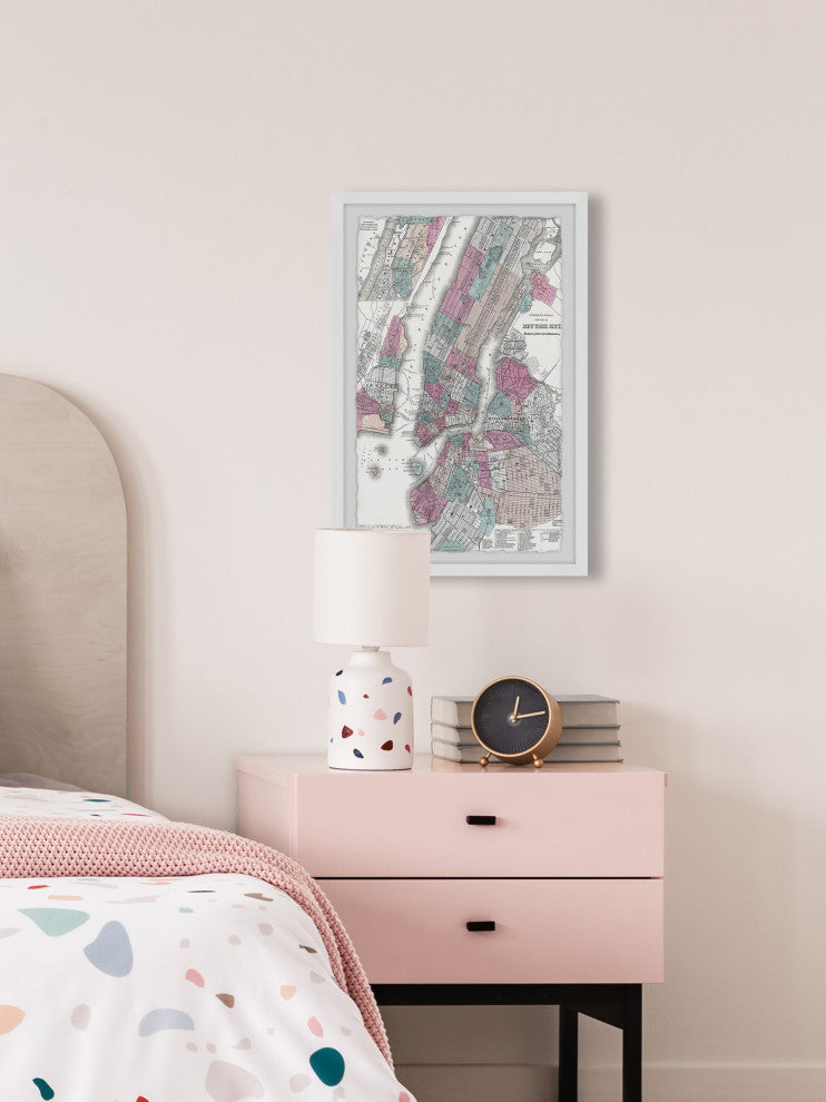 "Colorful NY Chart II" Framed Painting Print, 16x24