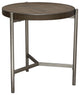 A2od 22" Round End Table With Brushed Metal Base, Silver