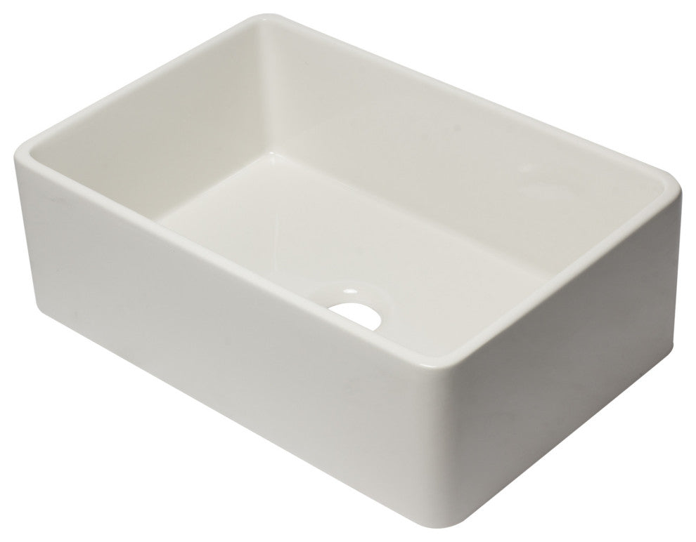 ALFI brand AB3020SB-B 30 Inch Biscuit Single Fireclay Farm Kitchen Sink