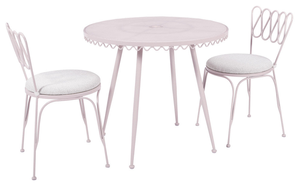 Erica Pink Wrought Iron Outdoor Cafe Table