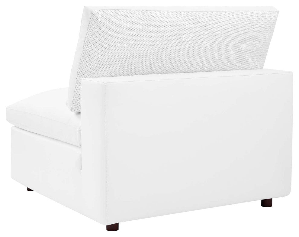 Sectional Sofa Set, Faux Vegan Leather, White, Modern, Living Lounge Hospitality