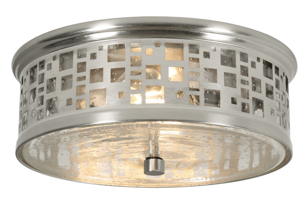 Roscoe Flushmount, Medium Base, 120V, Satin Nickel