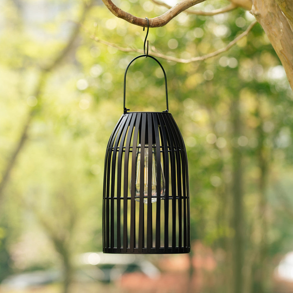 Metal Woven Solar Powered Hanging Lantern, 2-Piece Set