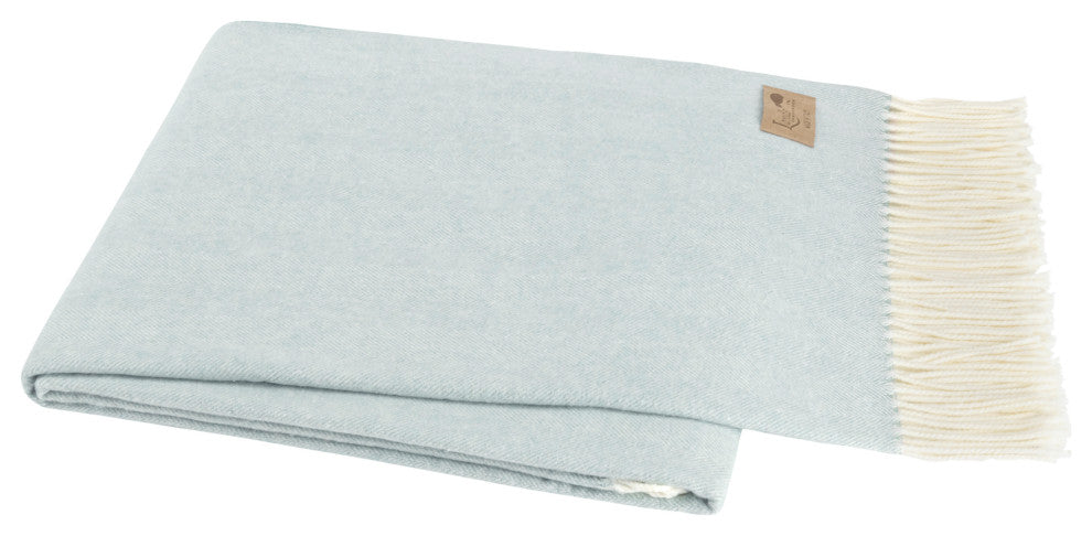 Italian Herringbone Throw, Glacier