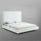 Giovanna Nailhead Trim Platform Bed, White Leather Pu, Queen