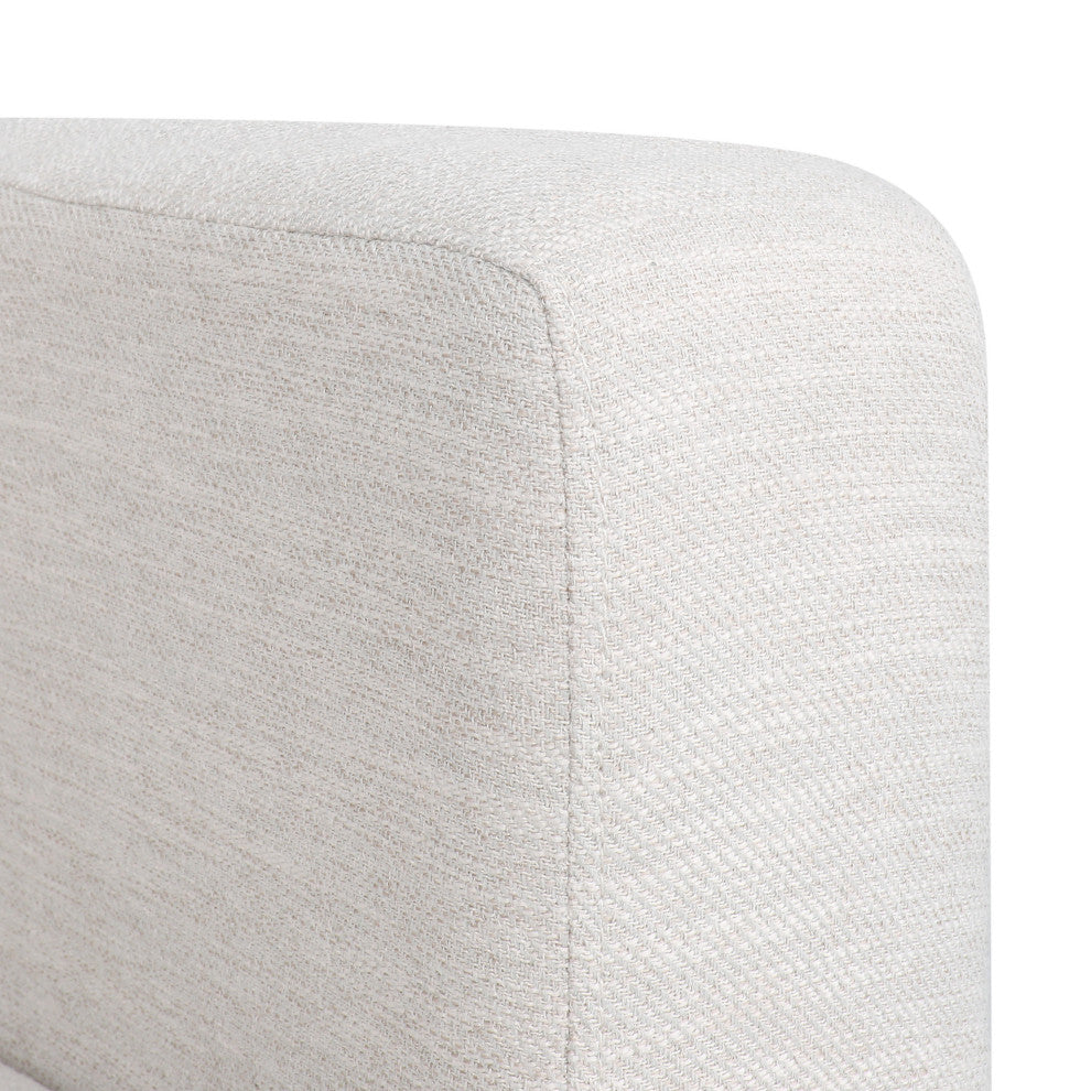 Vue Modern Fabric Upholstered Club Chair, Beige/Silver