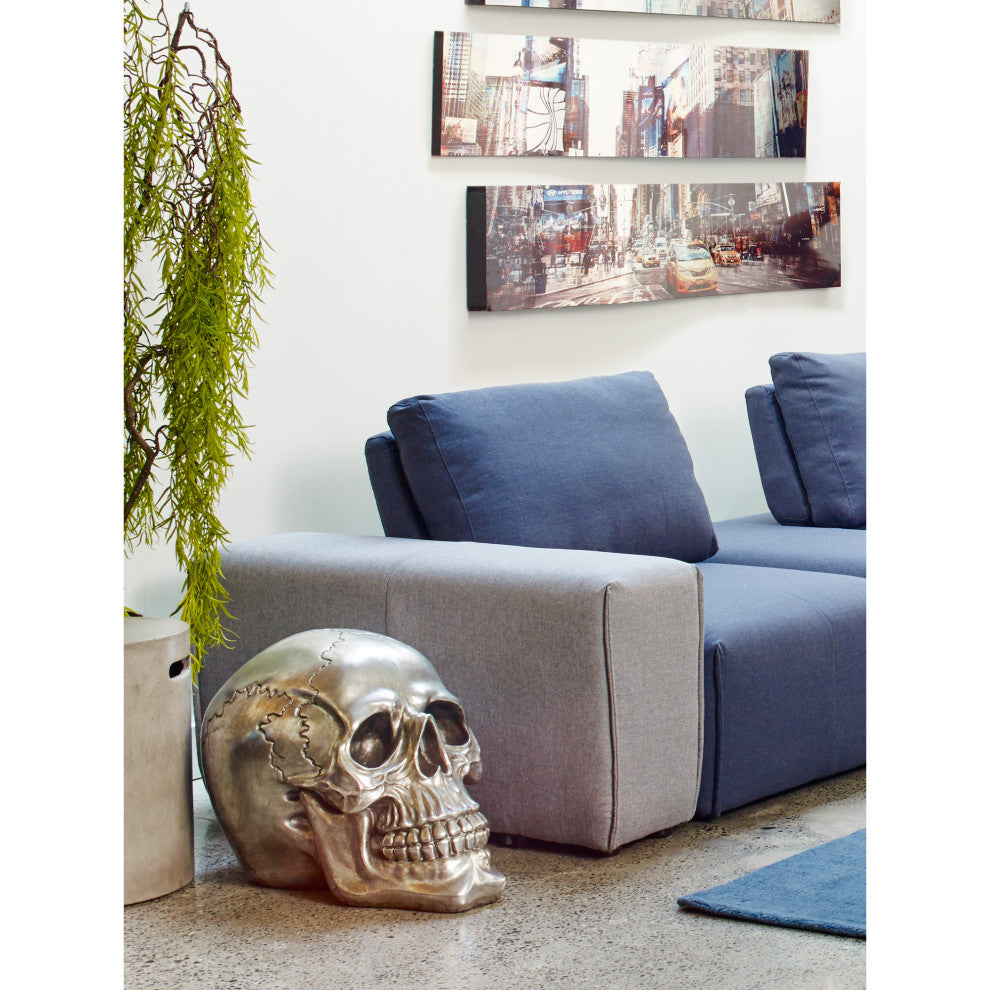 Contemporary Yorick Skull Gun Metal - Silver