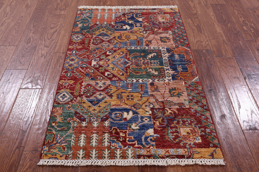 Super Kazak Handmade Wool Rug 2' 8" X 4' 2" Q11247