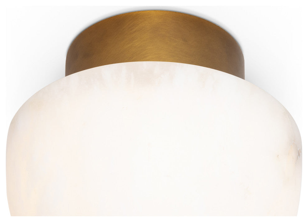 Regina Andrew Parker Alabaster Flush Mount/Natural Brass