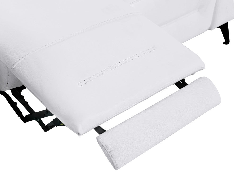 Arezzo Genuine Italian Leather Modern Sofa, White