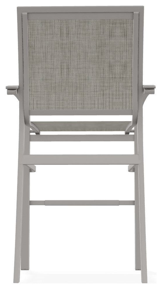 Bazza Sling Bar Height Stackable Outdoor Stool, Smoke/Warm Gray